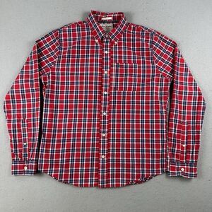 Abercrombie Fitch Shirt Men’s XXL Red Plaid‎ Long Sleeve Button Down Classic